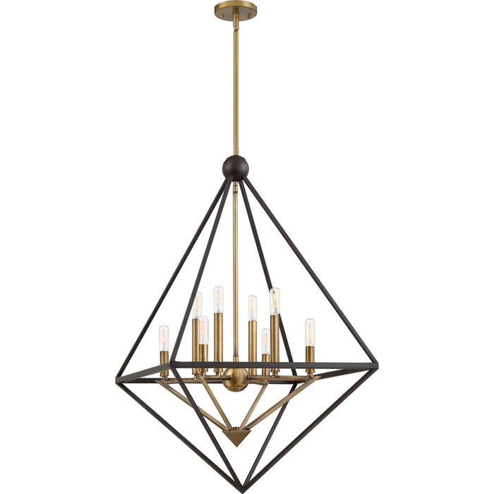 Myhouse Lighting Quoizel - LVR5208WT - Eight Light Foyer Pendant - Louvre - Western Bronze