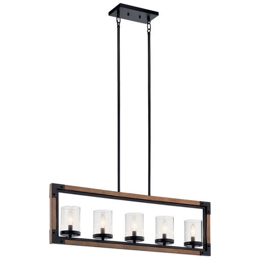 Myhouse Lighting Kichler - 44043AUB - Five Light Linear Chandelier - Marimount - Auburn Stained Finish