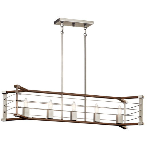 Myhouse Lighting Kichler - 44250NI - Five Light Linear Chandelier - Lente - Brushed Nickel