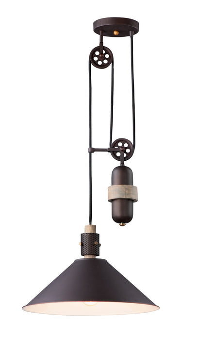 Myhouse Lighting Maxim - 10090OIWWD - One Light Pendant - Tucson - Oil Rubbed Bronze / Weathered Wood