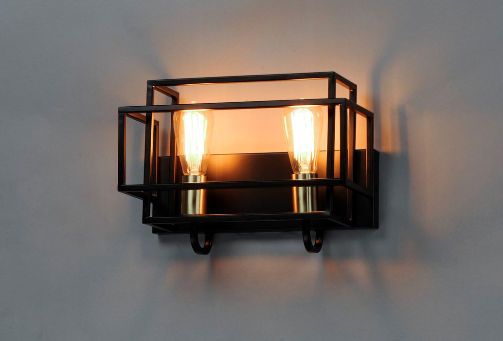 Myhouse Lighting Maxim - 10242BKSBR - Two Light Bath Vanity - Liner - Black / Satin Brass