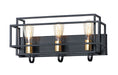 Myhouse Lighting Maxim - 10243BKSBR - Three Light Bath Vanity - Liner - Black / Satin Brass
