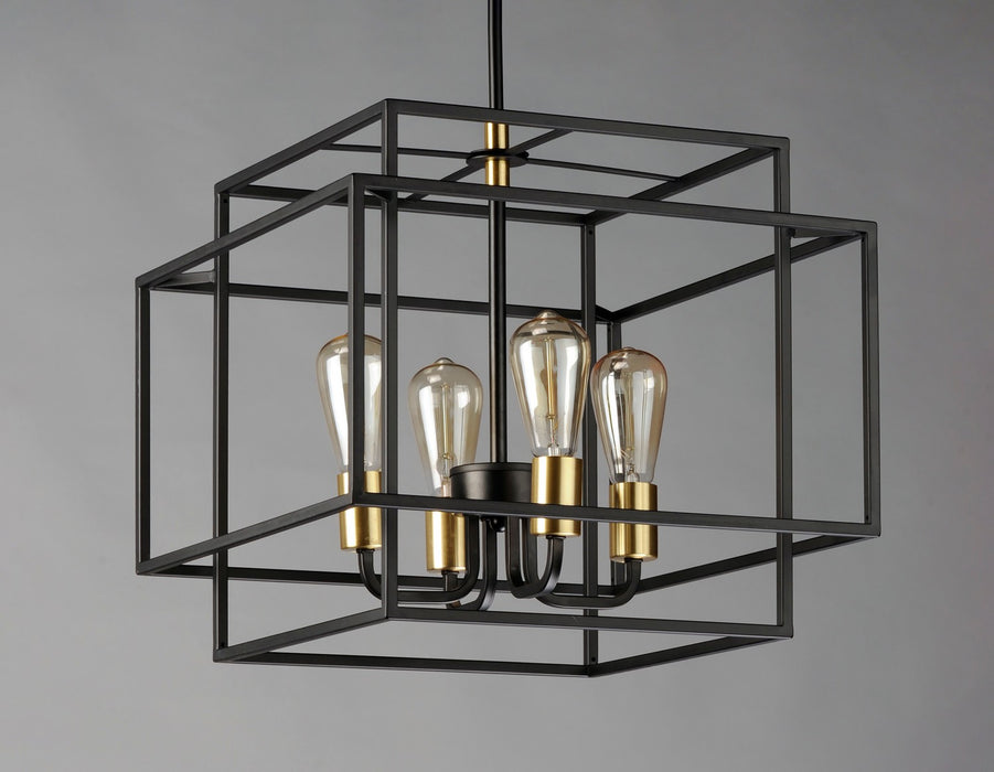 Myhouse Lighting Maxim - 10247BKSBR - Four Light Pendant - Liner - Black / Satin Brass