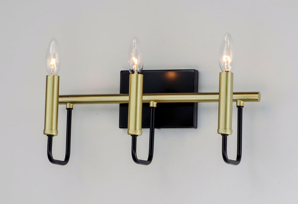 Myhouse Lighting Maxim - 10253BKGLD - Three Light Bath Vanity - Sullivan - Black / Gold