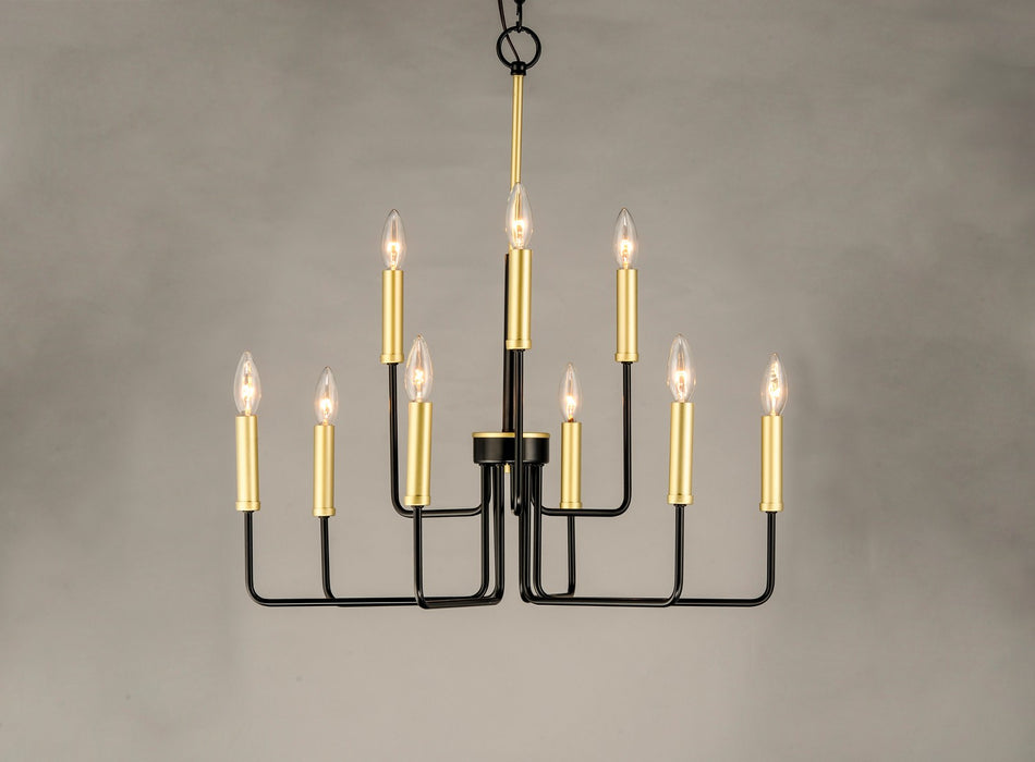 Myhouse Lighting Maxim - 10257BKGLD - Nine Light Chandelier - Sullivan - Black / Gold