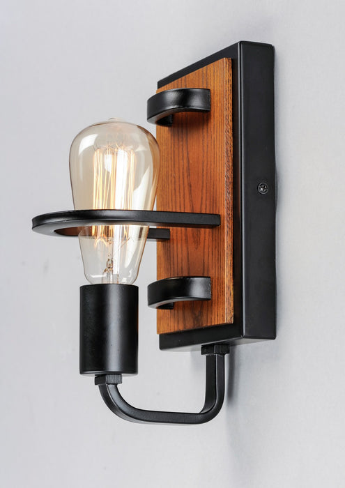 Myhouse Lighting Maxim - 10301BKASB - One Light Wall Sconce - Black Forest - Black / Ashbury