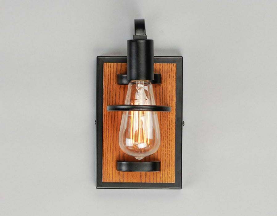 Myhouse Lighting Maxim - 10301BKASB - One Light Wall Sconce - Black Forest - Black / Ashbury