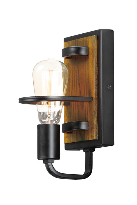 Myhouse Lighting Maxim - 10301BKASB - One Light Wall Sconce - Black Forest - Black / Ashbury