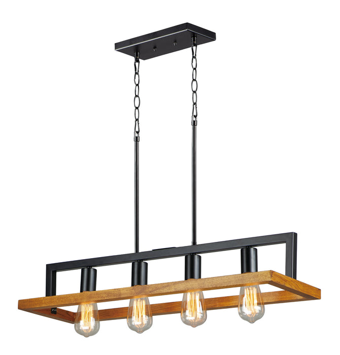 Myhouse Lighting Maxim - 10307BKASB - Four Light Chandelier - Black Forest - Black / Ashbury