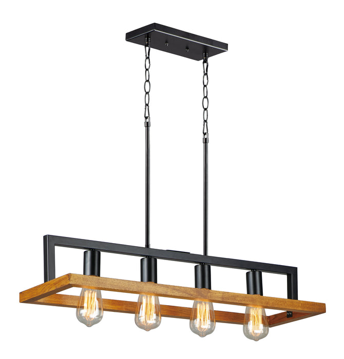 Myhouse Lighting Maxim - 10307BKASB - Four Light Chandelier - Black Forest - Black / Ashbury