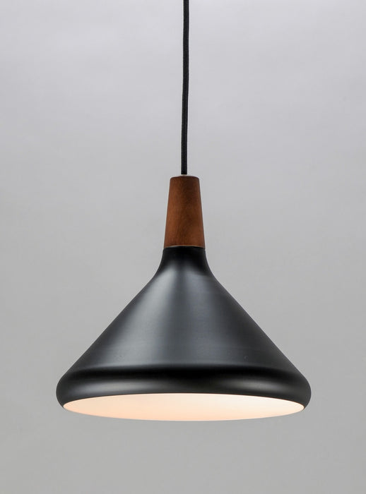 Myhouse Lighting Maxim - 11350WNBK - One Light Pendant - Nordic - Walnut / Black