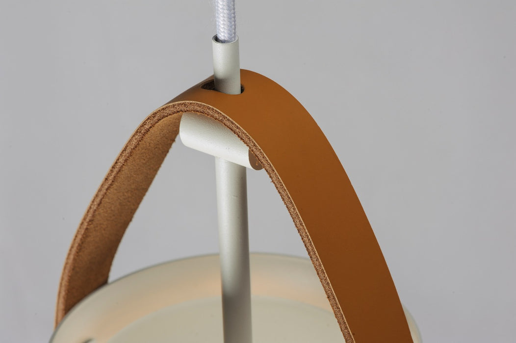 Myhouse Lighting Maxim - 11356TNWT - One Light Pendant - Nordic - Tan Leather / White