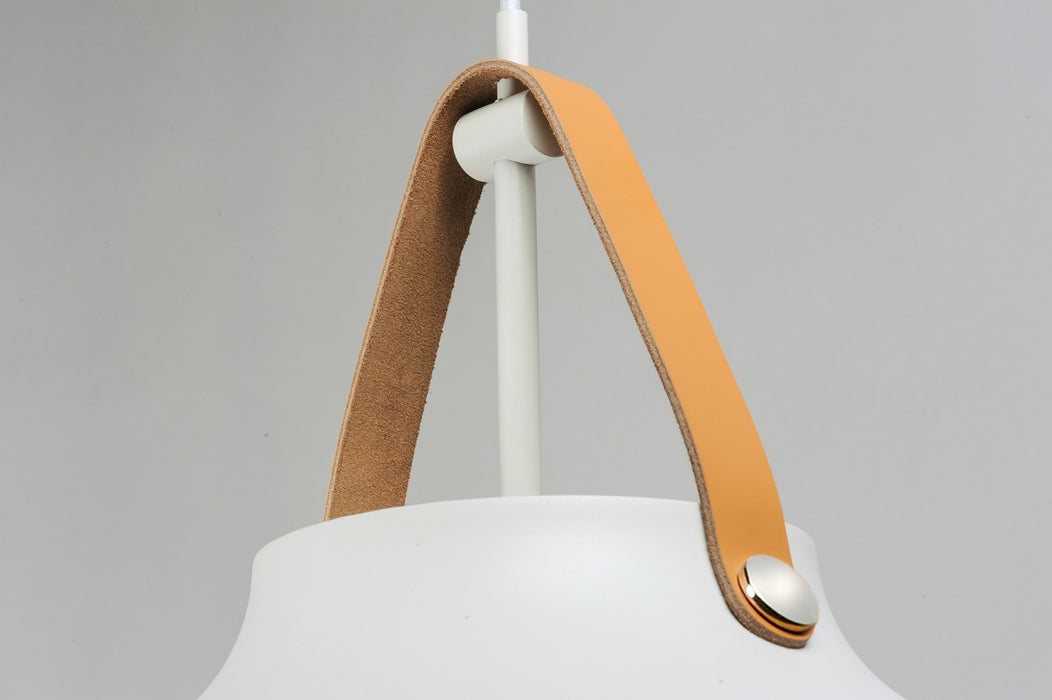 Myhouse Lighting Maxim - 11358TNWT - One Light Pendant - Nordic - Tan Leather / White