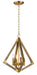 Myhouse Lighting Maxim - 12252WOAB - Four Light Pendant - Vector - Weathered Oak / Antique Brass