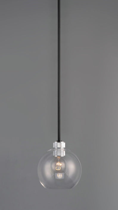 Myhouse Lighting Maxim - 21619CLBKAL - One Light Mini Pendant - Vessel - Black / Brushed Aluminum