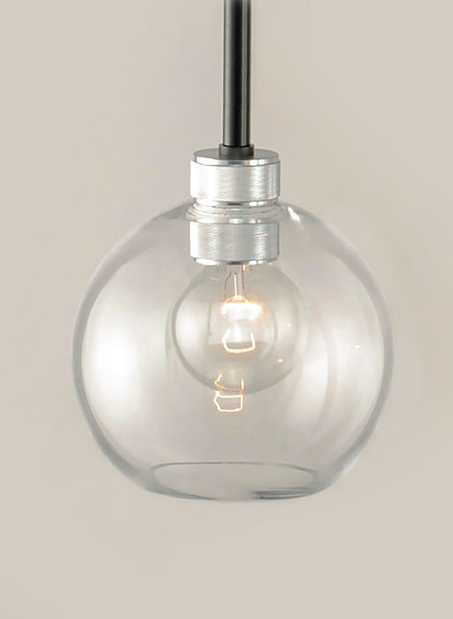 Myhouse Lighting Maxim - 21619CLBKAL - One Light Mini Pendant - Vessel - Black / Brushed Aluminum