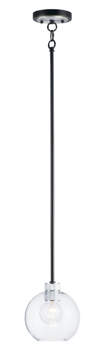 Myhouse Lighting Maxim - 21619CLBKAL - One Light Mini Pendant - Vessel - Black / Brushed Aluminum