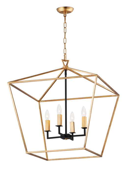 Myhouse Lighting Maxim - 25155GLTXB - Four Light Chandelier - Abode - Gold Leaf / Textured Black