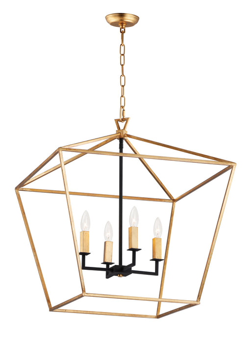 Myhouse Lighting Maxim - 25155GLTXB - Four Light Chandelier - Abode - Gold Leaf / Textured Black