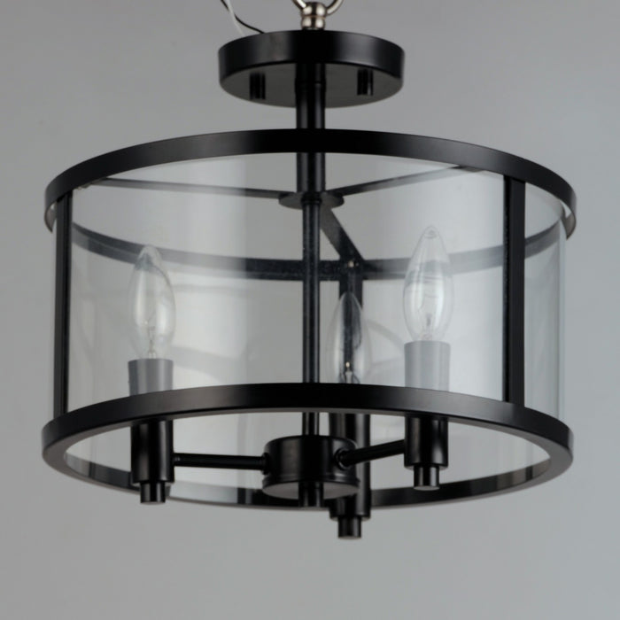 Myhouse Lighting Maxim - 25250CLBK - Three Light Semi Flush Mount - Sentinel - Black