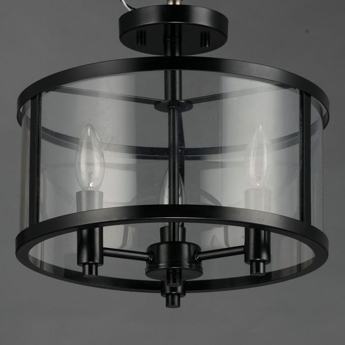 Myhouse Lighting Maxim - 25250CLBK - Three Light Semi Flush Mount - Sentinel - Black