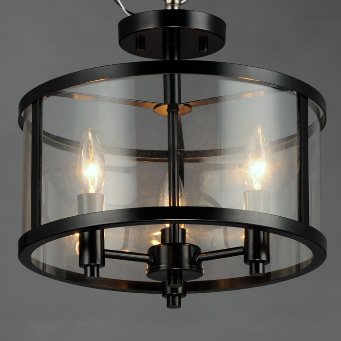 Myhouse Lighting Maxim - 25250CLBK - Three Light Semi Flush Mount - Sentinel - Black