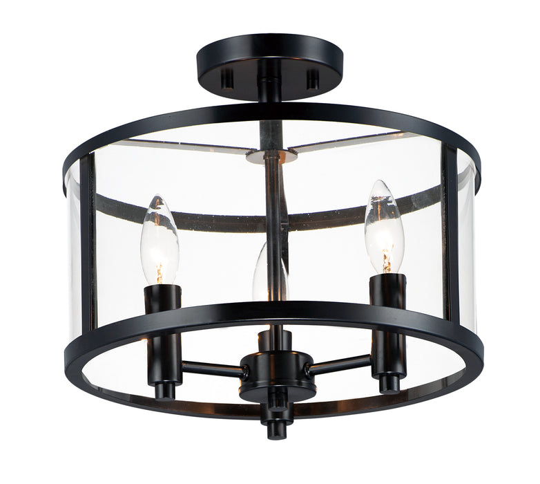 Myhouse Lighting Maxim - 25250CLBK - Three Light Semi Flush Mount - Sentinel - Black