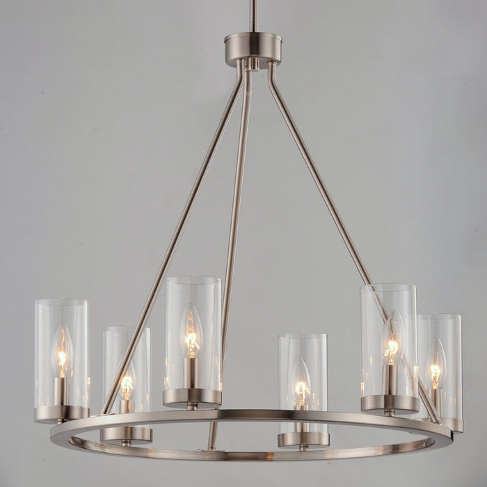 Myhouse Lighting Maxim - 25255CLSN - Six Light Chandelier - Sentinel - Satin Nickel