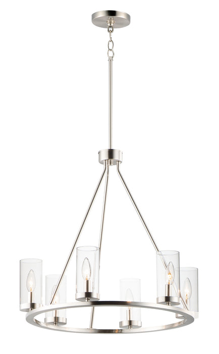 Myhouse Lighting Maxim - 25255CLSN - Six Light Chandelier - Sentinel - Satin Nickel