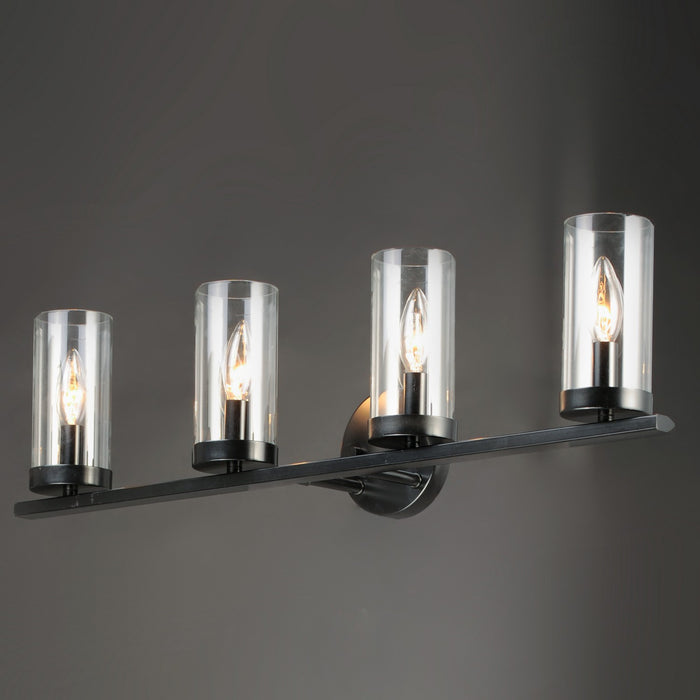 Myhouse Lighting Maxim - 25258CLBK - Four Light Bath Vanity - Sentinel - Black