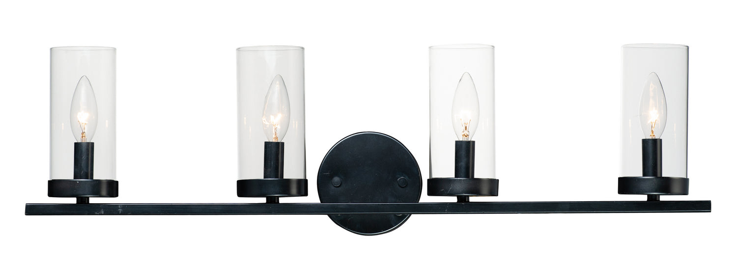 Myhouse Lighting Maxim - 25258CLBK - Four Light Bath Vanity - Sentinel - Black