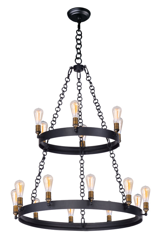 Myhouse Lighting Maxim - 26277BKNAB - 16 Light Chandelier - Noble - Black / Natural Aged Brass