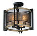 Myhouse Lighting Maxim - 27560BKBWAB - Three Light Flush Mount - Boundry - Black / Barn Wood / Antique Brass