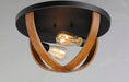Myhouse Lighting Maxim - 27570APBK - Two Light Flush Mount - Compass - Antique Pecan / Black
