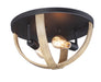 Myhouse Lighting Maxim - 27570BWBK - Two Light Flush Mount - Compass - Barn Wood / Black