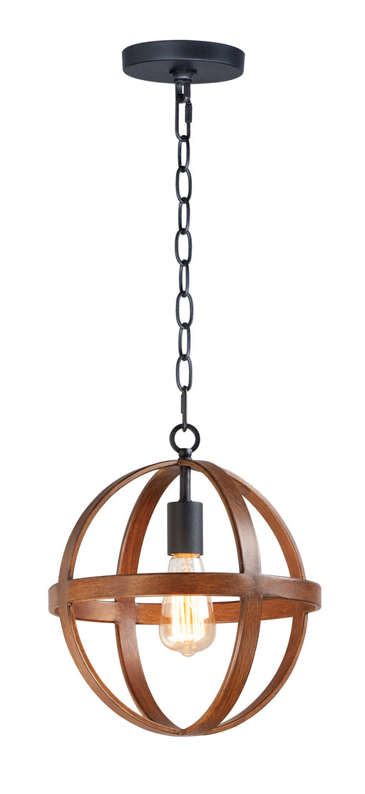 Myhouse Lighting Maxim - 27571APBK - One Light Pendant - Compass - Antique Pecan / Black