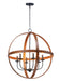 Myhouse Lighting Maxim - 27576APBK - Six Light Pendant - Compass - Antique Pecan / Black
