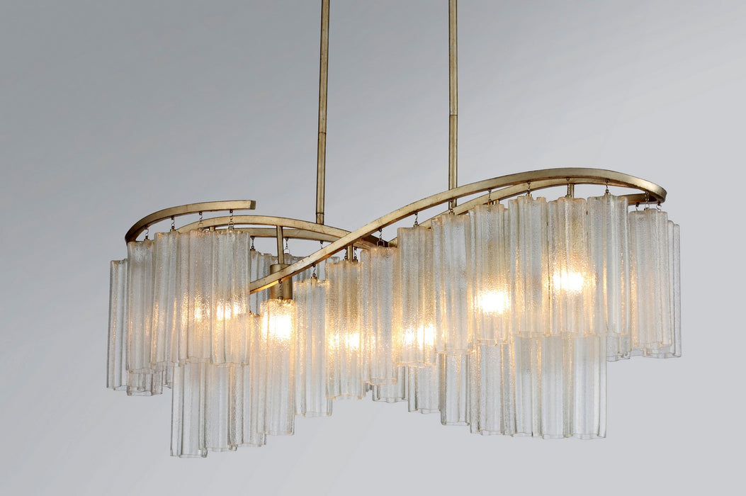 Myhouse Lighting Maxim - 39579WFLGS - Six Light Linear Chandelier - Victoria - Golden Silver