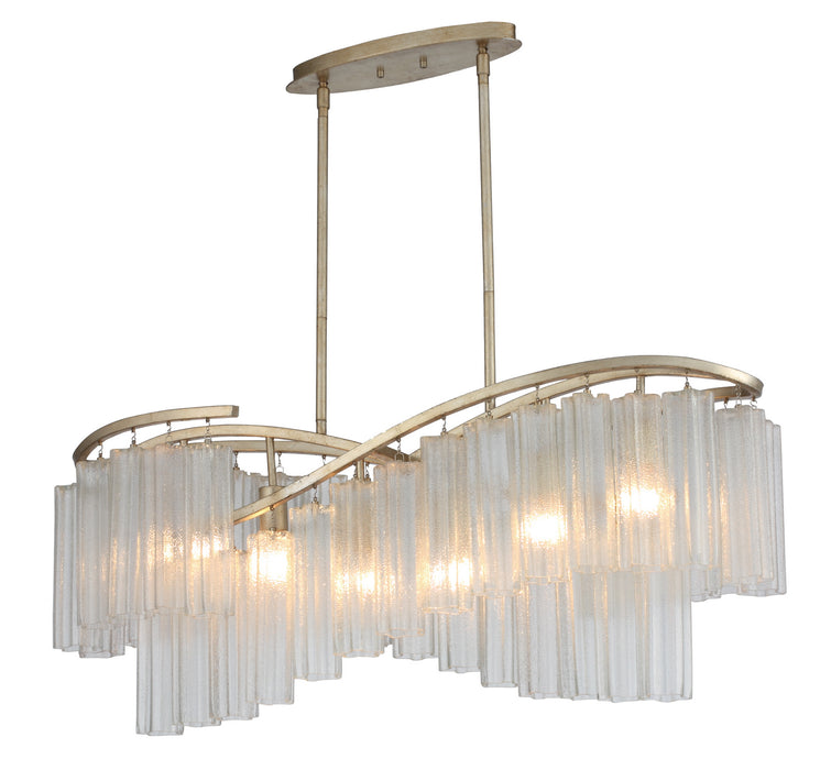 Myhouse Lighting Maxim - 39579WFLGS - Six Light Linear Chandelier - Victoria - Golden Silver