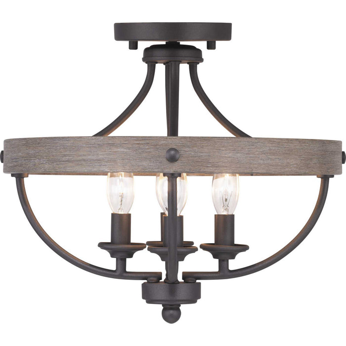 Myhouse Lighting Progress Lighting - P350117-143 - Four Light Semi-Flush Convertible - Gulliver - Graphite