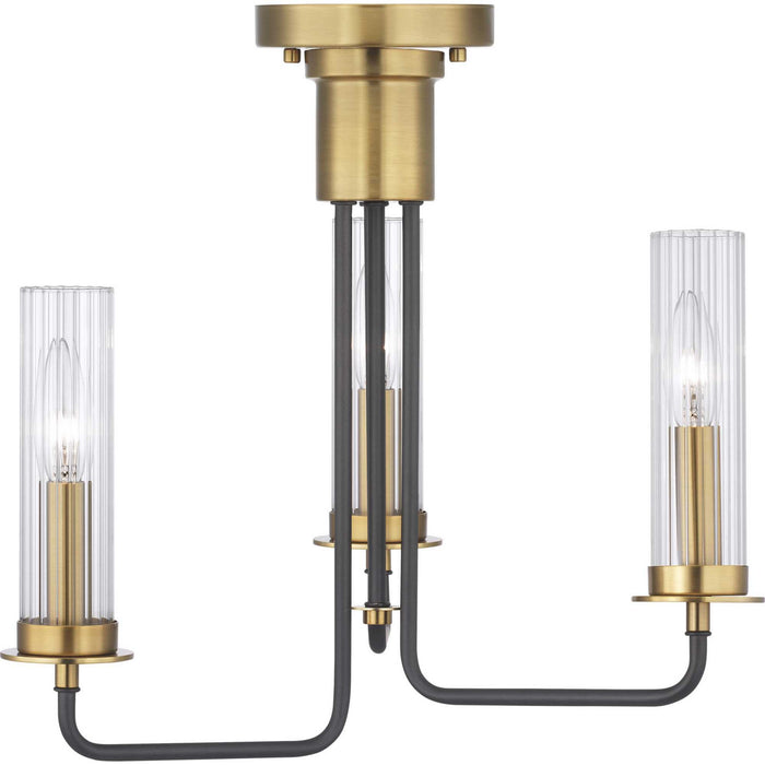 Myhouse Lighting Progress Lighting - P350122-143 - Three Light Semi-Flush Convertible - Rainey - Graphite