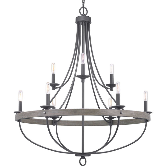 Myhouse Lighting Progress Lighting - P400159-143 - Nine Light Chandelier - Gulliver - Graphite