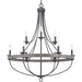 Myhouse Lighting Progress Lighting - P400159-143 - Nine Light Chandelier - Gulliver - Graphite