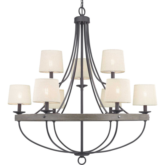 Myhouse Lighting Progress Lighting - P400159-143 - Nine Light Chandelier - Gulliver - Graphite