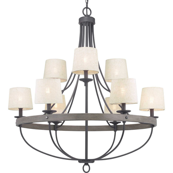 Myhouse Lighting Progress Lighting - P400159-143 - Nine Light Chandelier - Gulliver - Graphite