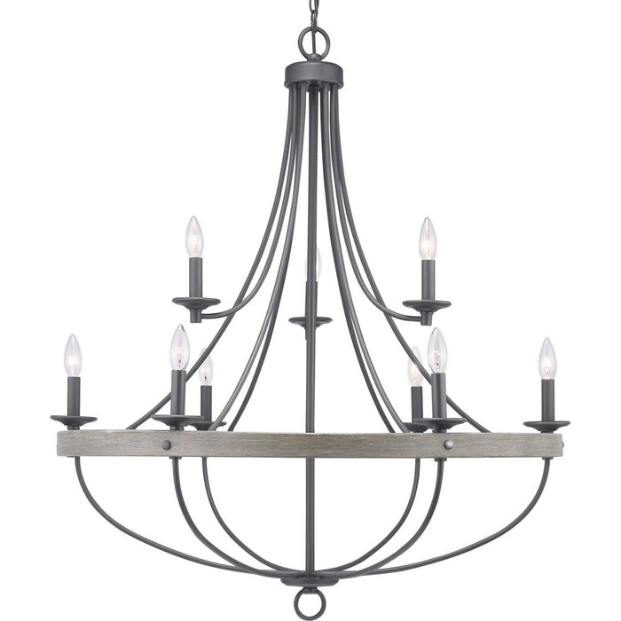 Myhouse Lighting Progress Lighting - P400159-143 - Nine Light Chandelier - Gulliver - Graphite