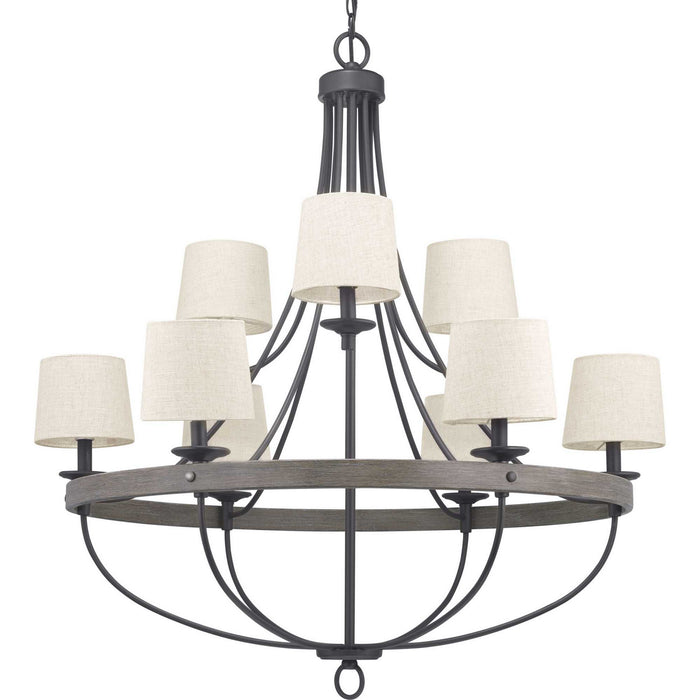 Myhouse Lighting Progress Lighting - P400159-143 - Nine Light Chandelier - Gulliver - Graphite