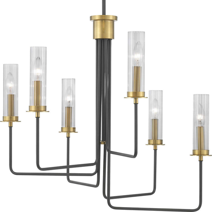 Myhouse Lighting Progress Lighting - P400168-143 - Six Light Chandelier - Rainey - Graphite