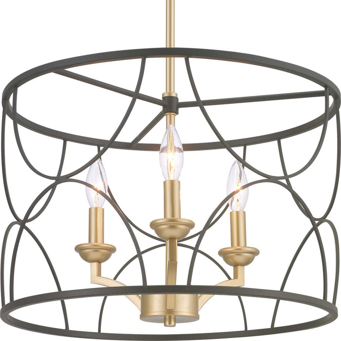 Myhouse Lighting Progress Lighting - P400177-031 - Three Light Chandelier - Landree - Black