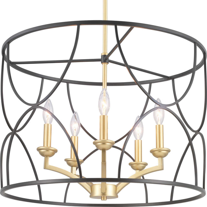 Myhouse Lighting Progress Lighting - P400178-031 - Five Light Chandelier - Landree - Black